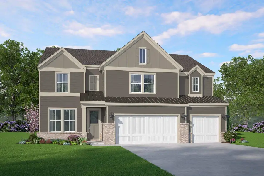 Representative exterior photo of a completed home built from the Elson by McKinley Homes in Bay Creek Overlook, Loganville, GA (Image 1). Representative exterior photo of a completed home built from the Elson by McKinley Homes in Bay Creek Overlook, Loganville, GA (Image 1).