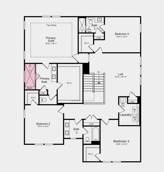 2D floor plan layout of this home in Bennett Farm, Loganville, GA (Image 3).