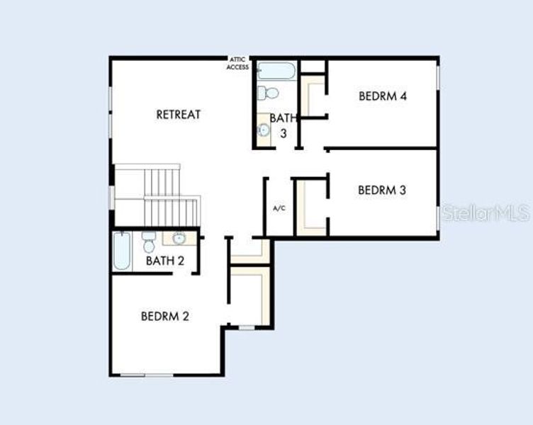 2D floor plan layout of this home in Lakeside at Satilla, St. Cloud, FL (Image 3). 2D floor plan layout of this home in Lakeside at Satilla, St. Cloud, FL (Image 3).