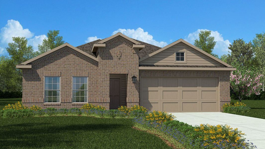 Front exterior of a new home in Springhill South, Boyd, TX, highlighting curb appeal (Image 1).