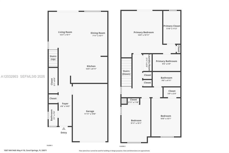 2D floor plan layout of this home in , Coral Springs, FL (Image 4). 2D floor plan layout of this home in , Coral Springs, FL (Image 4).