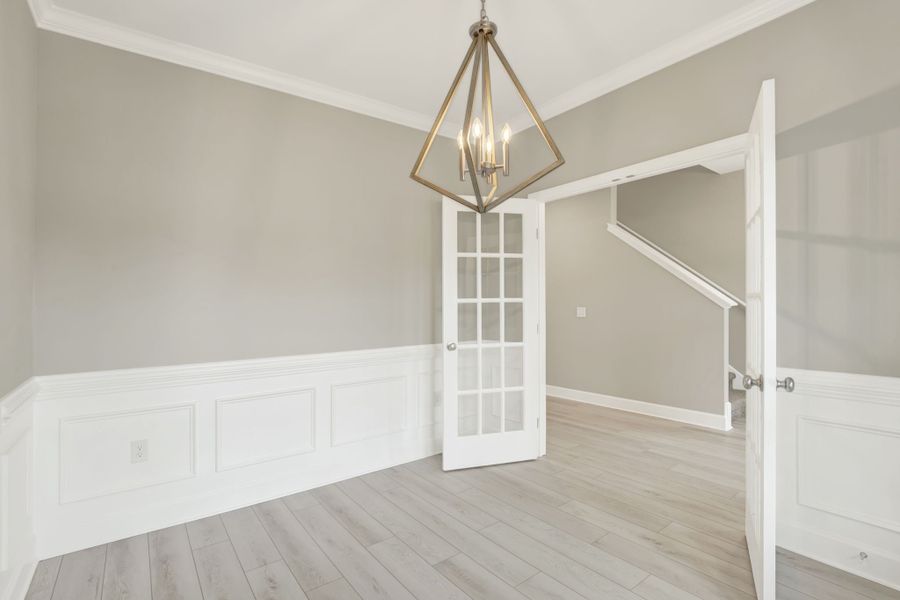 Aspen Plan Dining Room View to Central Hallway