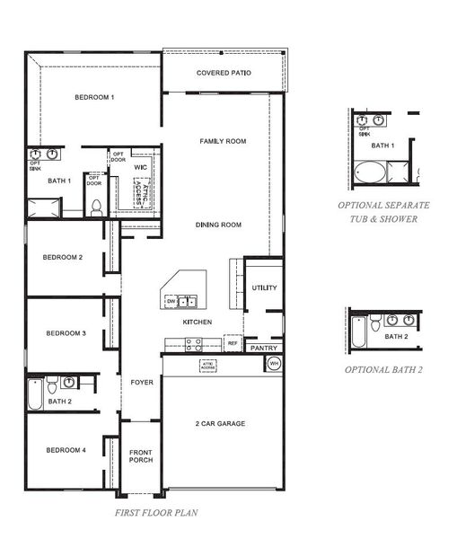 2D floor plan layout for the Kingston by D.R. Horton in Holly Ridge, Rosenberg, TX (Image 3). 2D floor plan layout for the Kingston by D.R. Horton in Holly Ridge, Rosenberg, TX (Image 3).