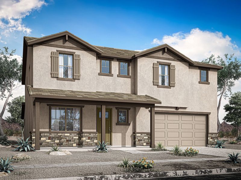 Representative exterior photo of a completed home built from the Revere by Mattamy Homes in Bella Vista Farms, San Tan Valley, AZ (Image 2). Representative exterior photo of a completed home built from the Revere by Mattamy Homes in Bella Vista Farms, San Tan Valley, AZ (Image 2).