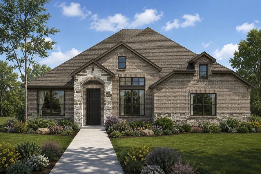 Representative exterior photo of a completed home built from the The Broadway by Lillian Custom Homes in Ten Mile Creek, DeSoto, TX (Image 1). Representative exterior photo of a completed home built from the The Broadway by Lillian Custom Homes in Ten Mile Creek, DeSoto, TX (Image 1).