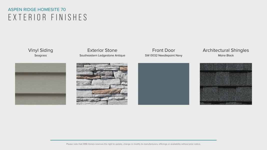 Sample of building materials used in homes in Aspen Ridge, Lyman (Image 29). Sample of building materials used in homes in Aspen Ridge, Lyman (Image 29).