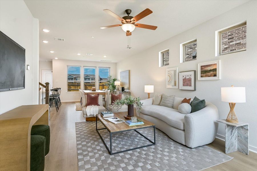 Furnished interior view inside a new home in Sonoma Heights, Round Rock (Image 5). Furnished interior view inside a new home in Sonoma Heights, Round Rock (Image 5).