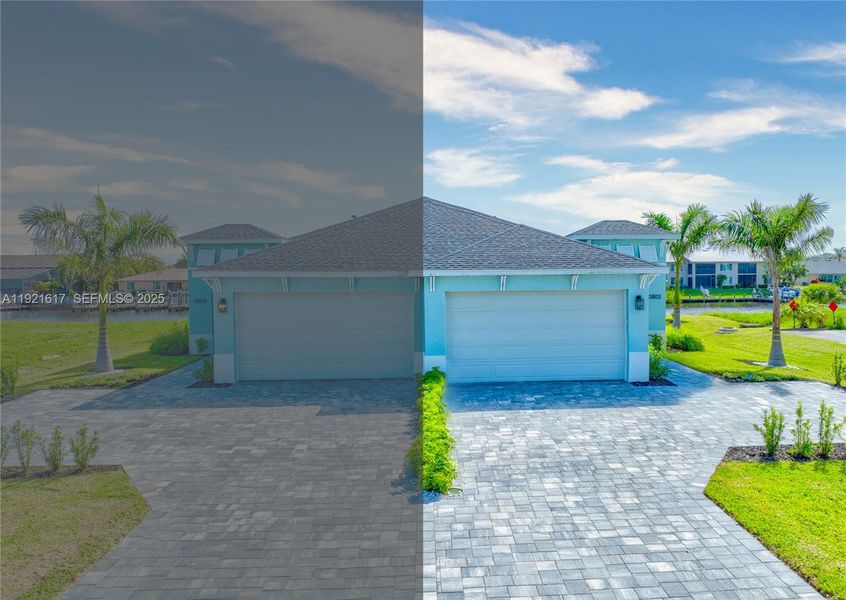 Front exterior of a new home in , Cape Coral, FL, highlighting curb appeal (Image 1).