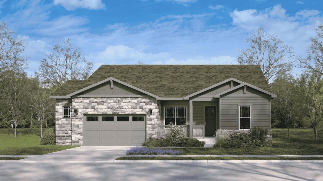 Representative exterior photo of a completed home built from the Grover by D.R. Horton in Vantage, Berthoud, CO (Image 18). Representative exterior photo of a completed home built from the Grover by D.R. Horton in Vantage, Berthoud, CO (Image 18).