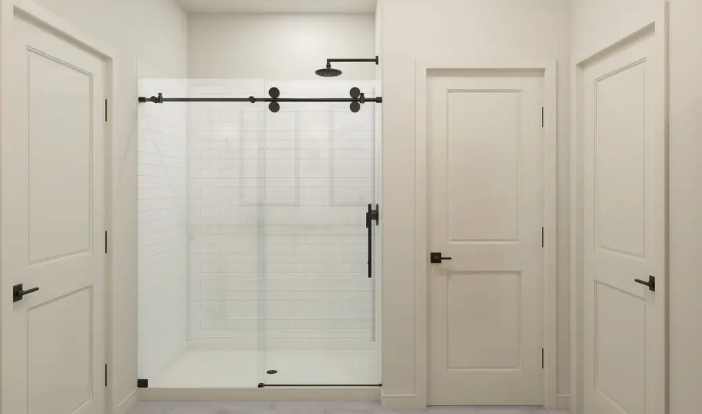 Primary bath with glass shower enclosure Primary bath with glass shower enclosure