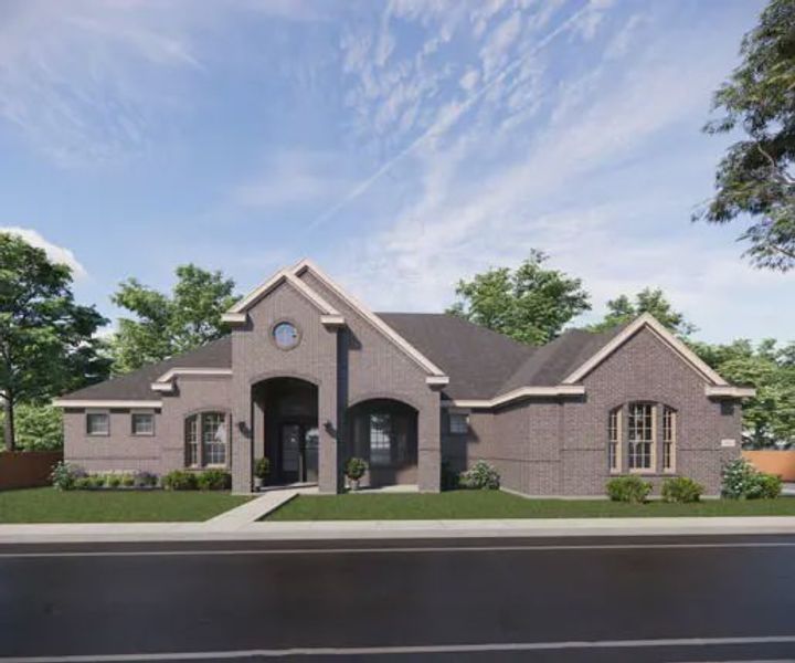 Front exterior of a new home in Lakeway Estates, Waxahachie, TX, highlighting curb appeal (Image 16).
