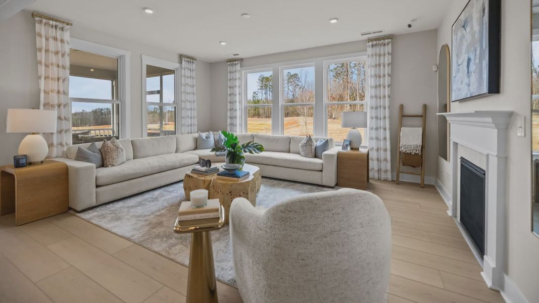 The Stonefield Plan by DRB Homes in McBride Indian Trail, NC - Living The Stonefield Plan by DRB Homes in McBride Indian Trail, NC - Living