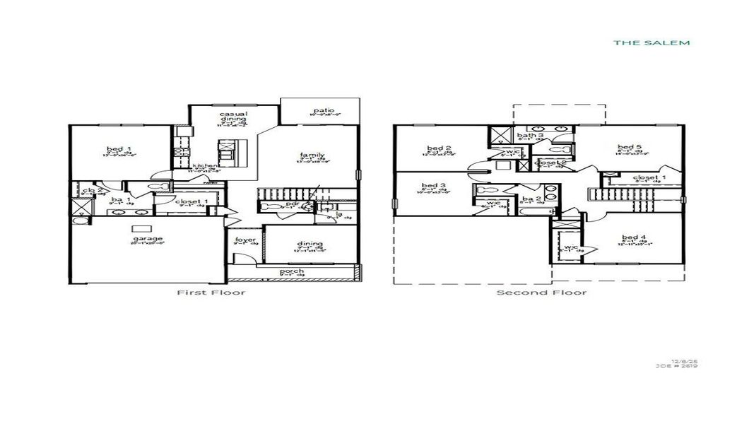 2D floor plan layout of this home in The Cove at Mallard Crossing, Summerville, SC (Image 2).