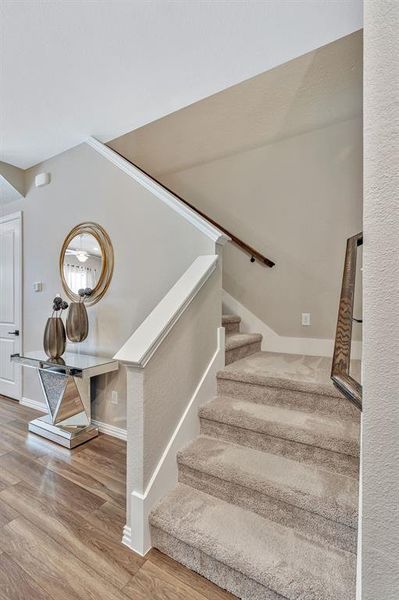 Stairway with wood-type flooring