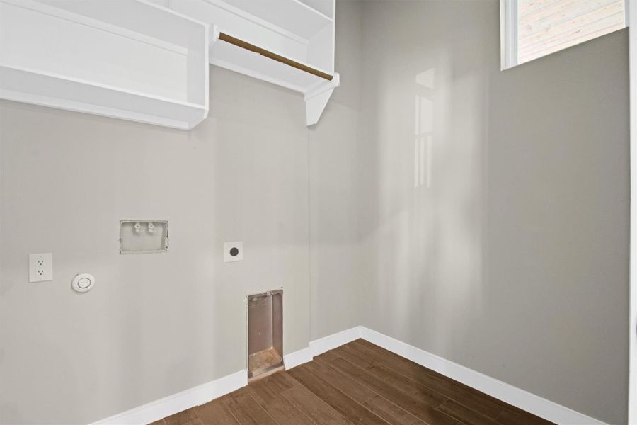 Laundry area with added Shelving