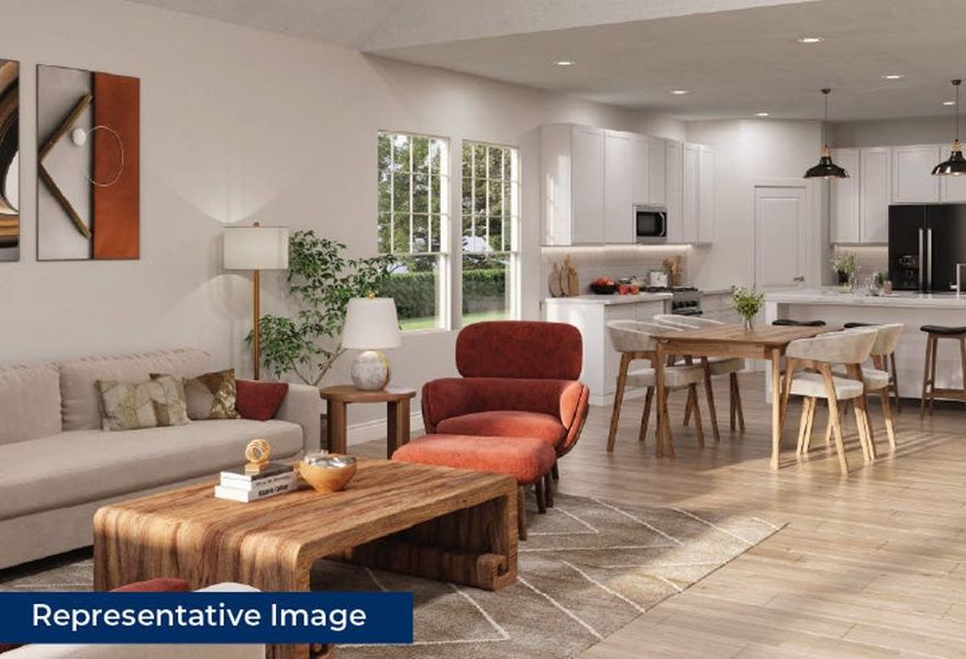 Representative furnished interior of a home built from the Ford Select F by First Texas Homes in Parkside, Denton (Image 8).