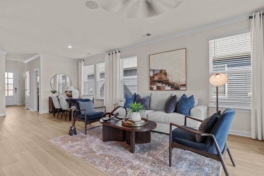 Representative furnished interior of a home built from the The Hibiscus by Chesapeake Homes in Coastal Club of the Carolinas, Calabash (Image 52).