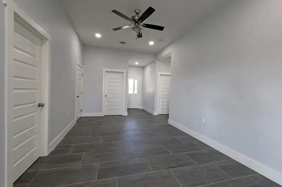 Spare room with recessed lighting and ceiling fan Spare room with recessed lighting and ceiling fan