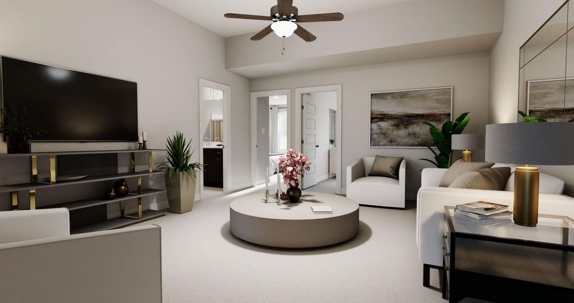 Representative furnished interior of a home built from the Aspen by Parkside Builders in The Woods, Gallatin (Image 14).