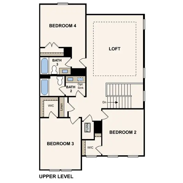 2D floor plan layout for the Finley by Century Communities in Overland Grove, Forney, TX (Image 4).