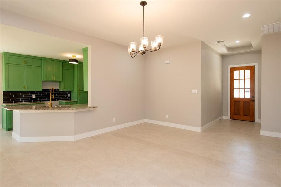 Open kitchen and living area