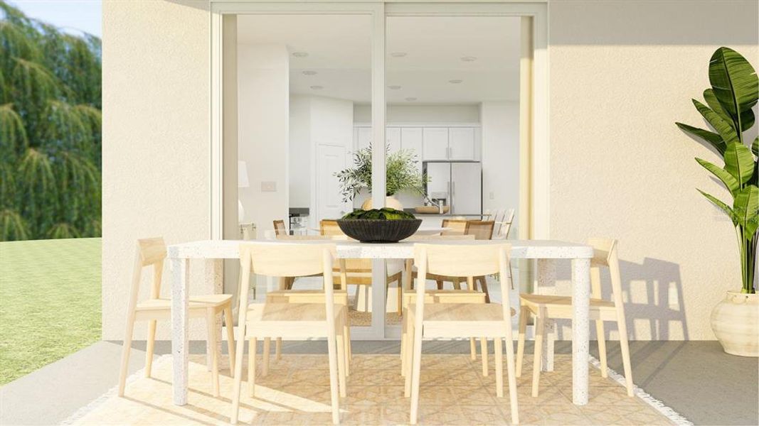 Exterior details and patio area of a home in Meadow Pointe, Groveland (Image 4).