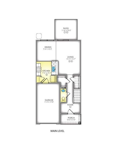 2D floor plan layout of this home in Champions Village at Cherry Hill, Pendleton, SC (Image 3).