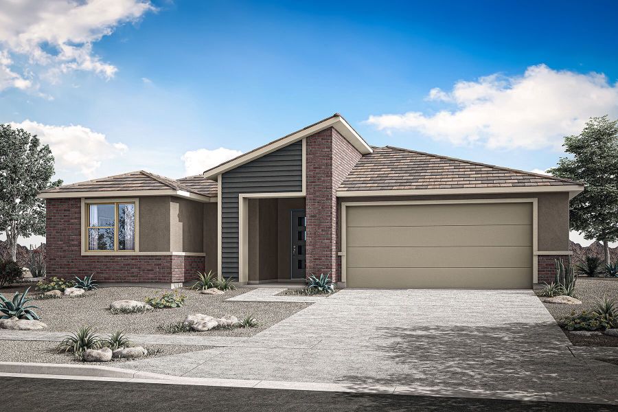 Representative exterior photo of a completed home built from the Harbor by Mattamy Homes in Empire Pointe, Queen Creek, AZ (Image 16).