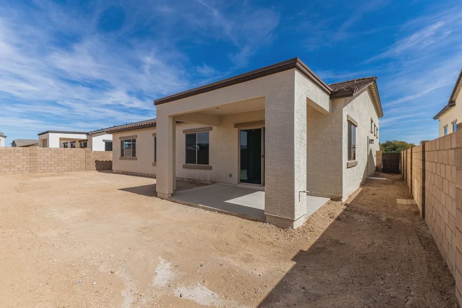 Exterior details and patio area of a home in Valencia at Granite Vista, Waddell (Image 3).