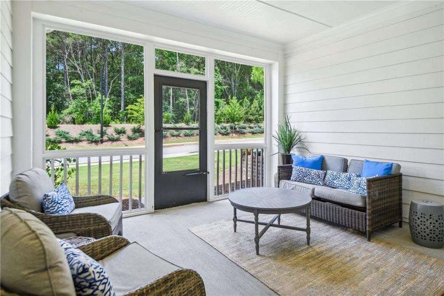 Exterior details and patio area of a home in Creekwood, Powder Springs (Image 4).
