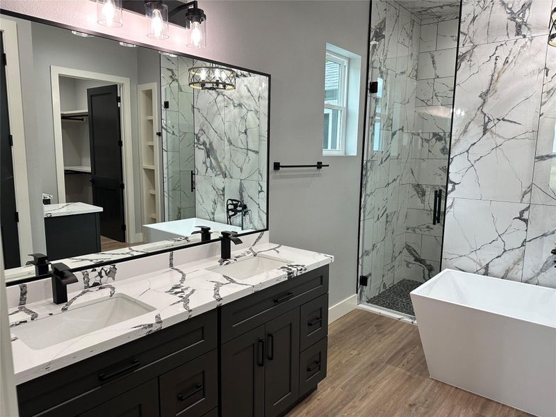 En-suite has double sinks, walk through shower