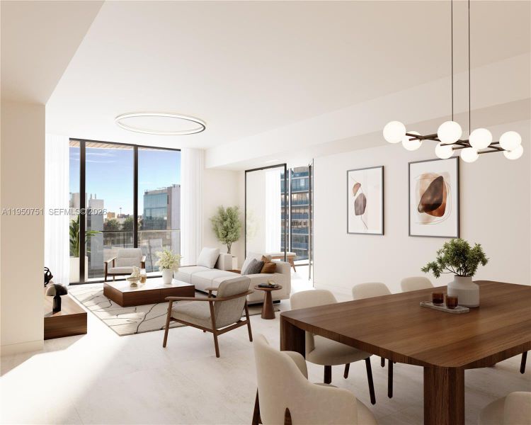 Furnished interior view inside a new home in , Bay Harbor Islands (Image 3).