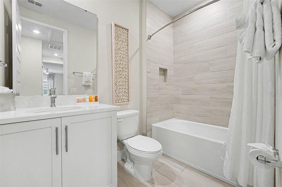 Furnished interior view inside a new home in , Reunion (Image 6).