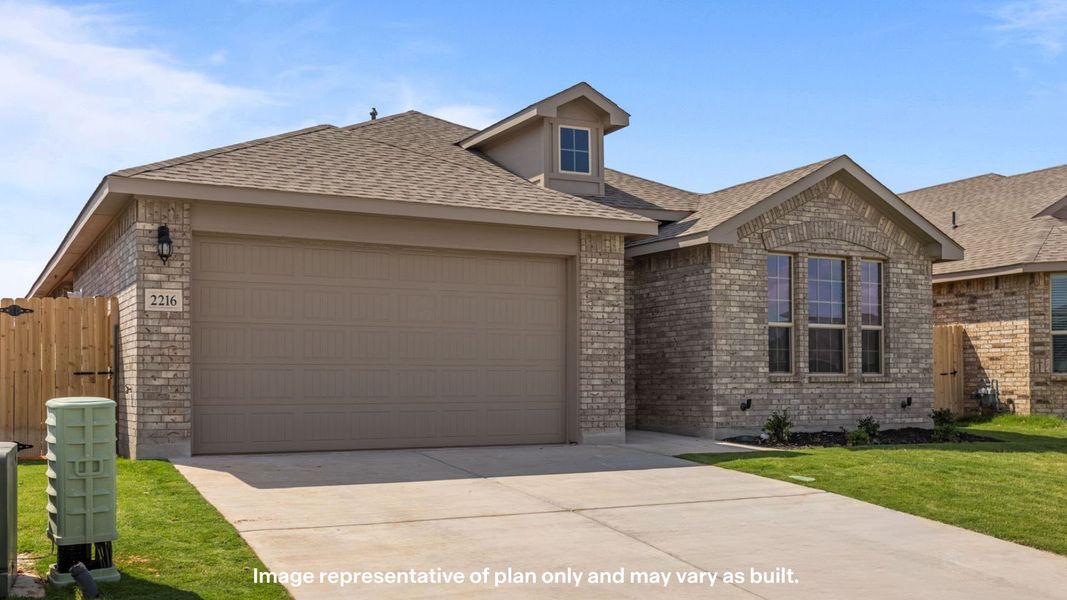 Front exterior of a new home in Northwest Passage, Midland, TX, highlighting curb appeal (Image 15). Front exterior of a new home in Northwest Passage, Midland, TX, highlighting curb appeal (Image 15).