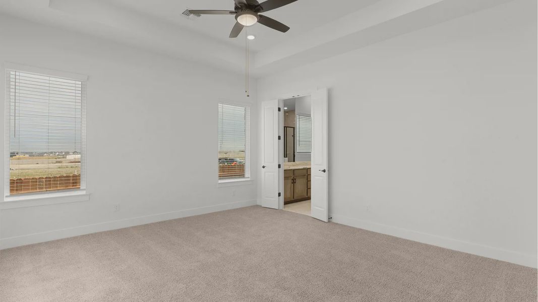 Representative unfurnished interior of a home built from the Drios by Chesmar Homes in Crescent Bluff, Georgetown (Image 22).
