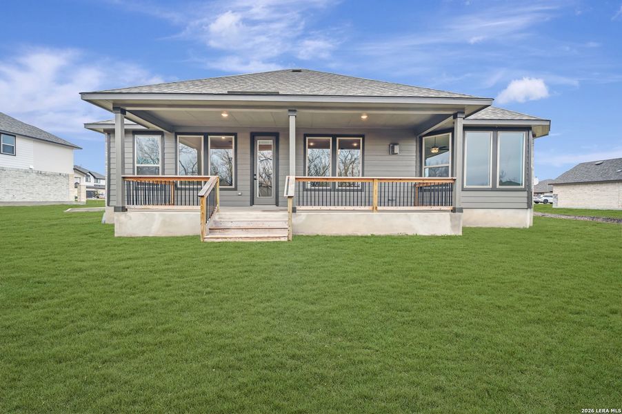 Exterior details and patio area of a home in Everly Estates, San Antonio (Image 25).