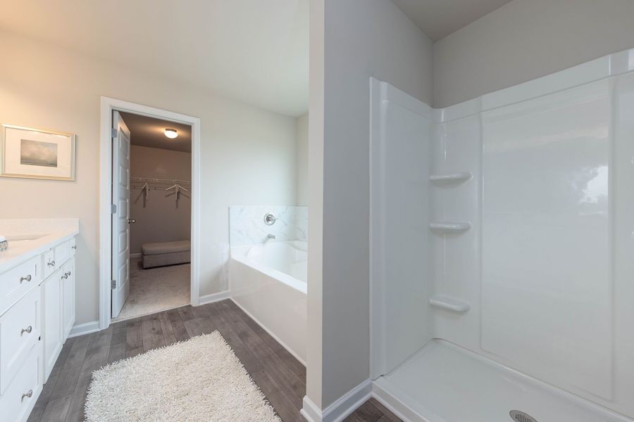 Primary bathroom with optional shower and garden tub