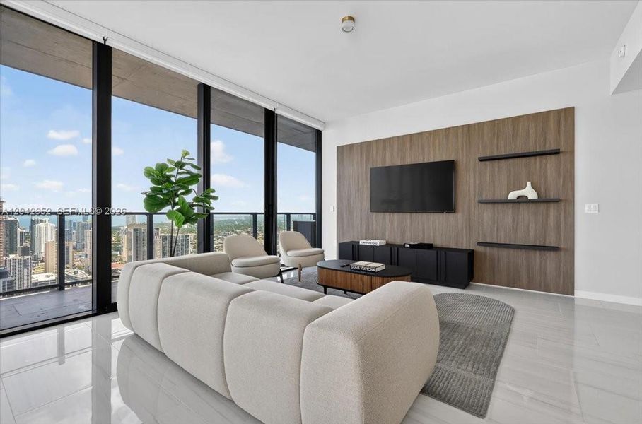 Furnished interior view inside a new home in , Miami (Image 27).