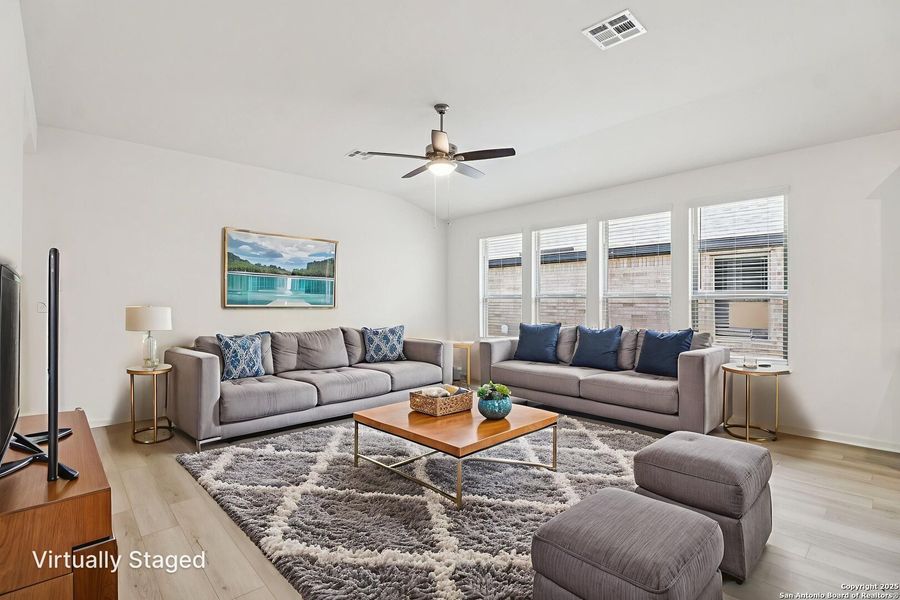 Furnished interior view inside a new home in Arcadia Ridge - Premier Series, San Antonio (Image 8). Furnished interior view inside a new home in Arcadia Ridge - Premier Series, San Antonio (Image 8).