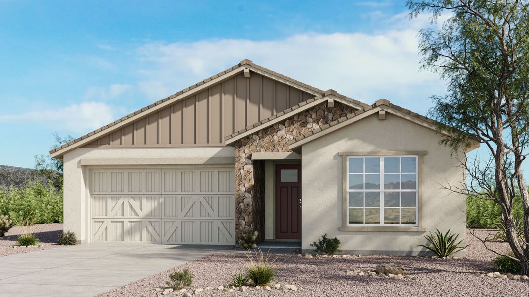 Representative exterior photo of a completed home built from the Caliber by Taylor Morrison in Saddleback, Peoria, AZ (Image 4). Representative exterior photo of a completed home built from the Caliber by Taylor Morrison in Saddleback, Peoria, AZ (Image 4).