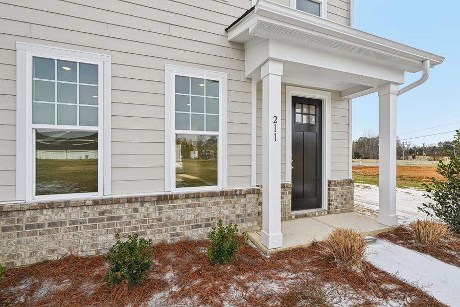 Representative exterior details of a home built from the Gaston by Brookline Homes in The Crossing at Cramerton Mills, Gastonia (Image 3).