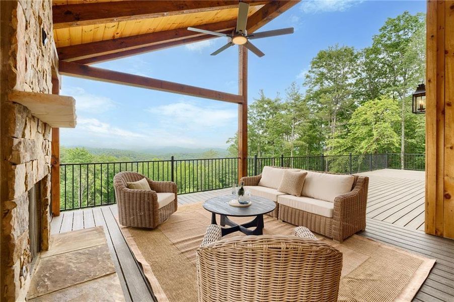 Exterior details and patio area of a home in , Ellijay (Image 30).