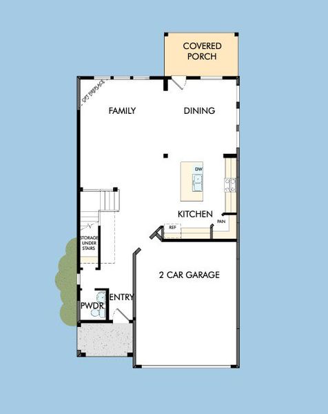 2D floor plan layout for the The Mckinney by David Weekley Homes in Mayfair - Select Garden Series, New Braunfels, TX (Image 3).