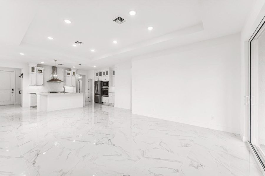 Kitchen, Dining Area & Great Room