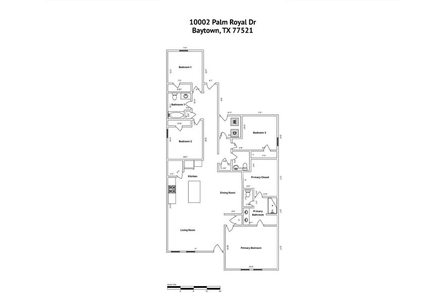2D floor plan layout of this home in , Baytown, TX (Image 4).
