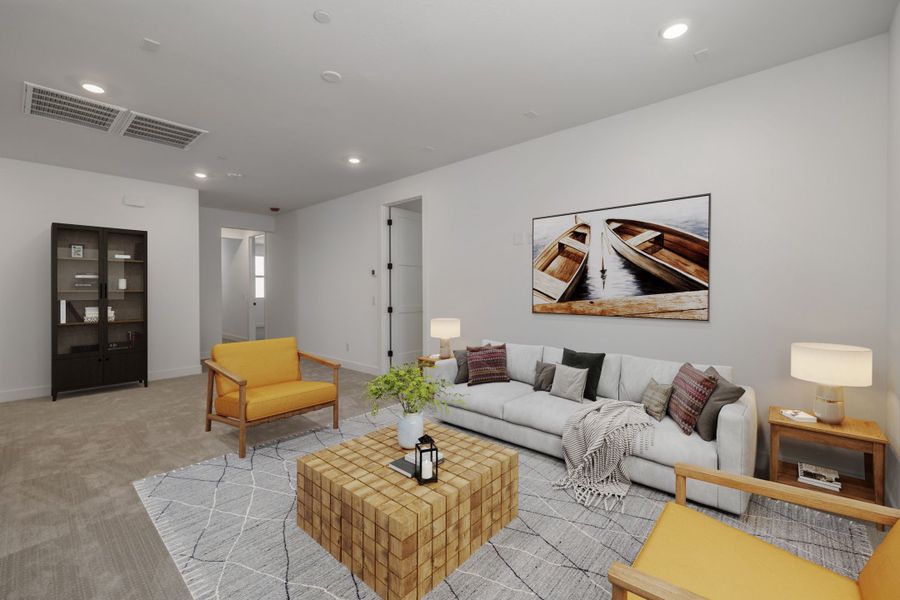 Representative furnished interior of a home built from the Ponderosa by William Ryan Homes in Silver Cross, San Tan Valley (Image 41).