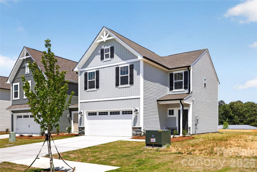 Front exterior of a new home in Shay Crossing, Salisbury, NC, highlighting curb appeal (Image 24).