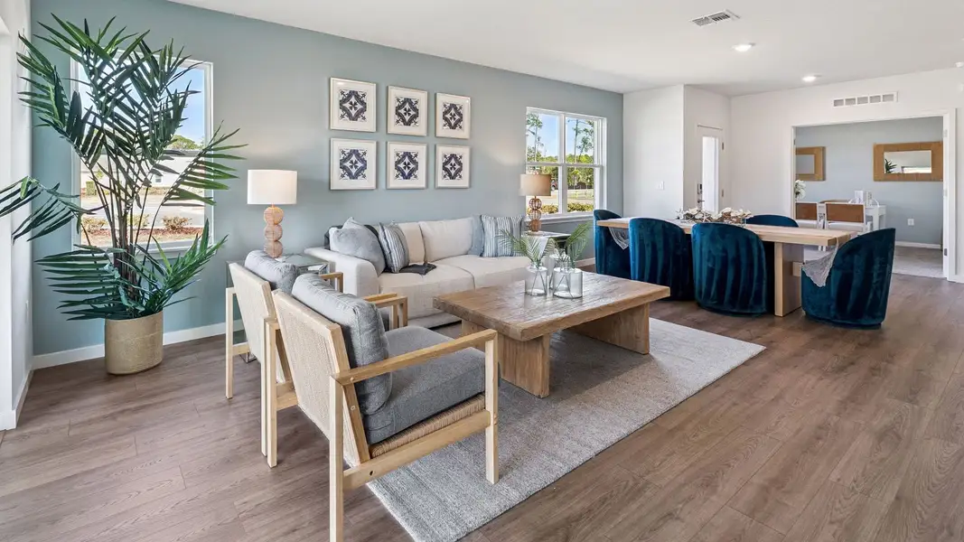 Furnished interior view inside a new home in Halifax Plantation Villas, Ormond Beach (Image 3).