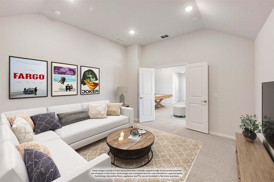 Furnished interior view inside a new home in Union Park Classic 55, Little Elm (Image 17). Furnished interior view inside a new home in Union Park Classic 55, Little Elm (Image 17).