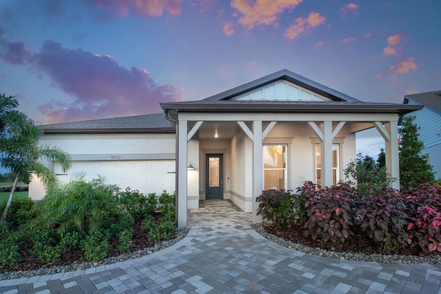 Representative exterior photo of a completed home built from the Palmary by Del Webb in Del Webb Stone Creek, Ocala, FL (Image 2). Representative exterior photo of a completed home built from the Palmary by Del Webb in Del Webb Stone Creek, Ocala, FL (Image 2).